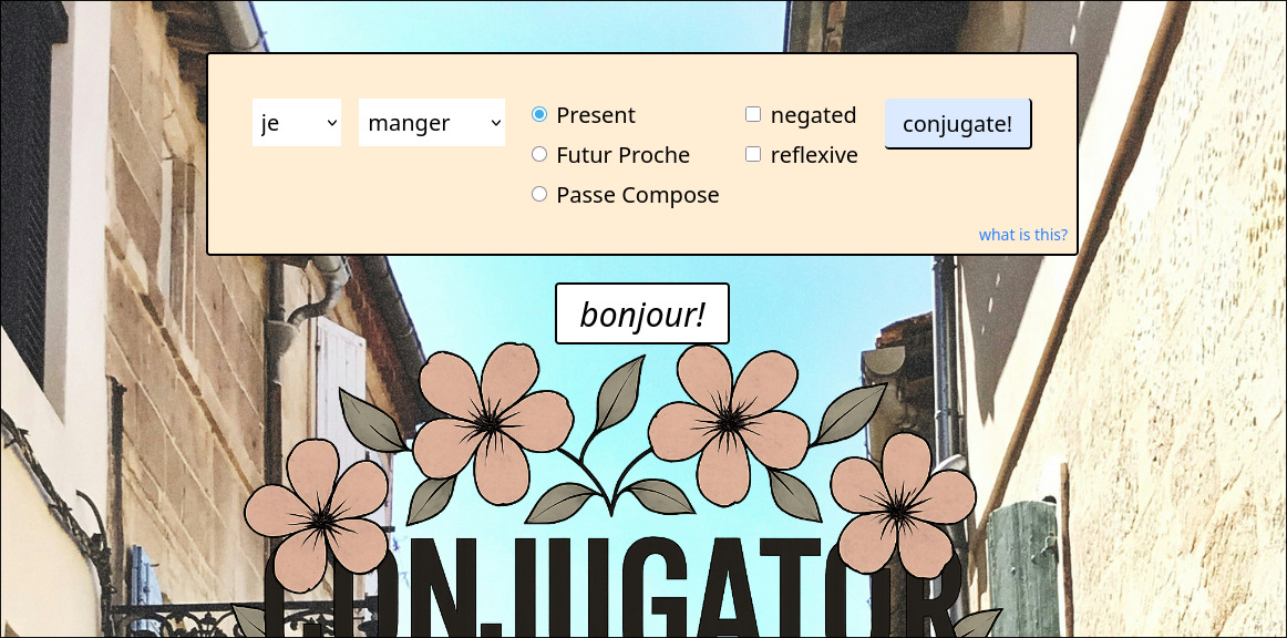 A little french conjugation app